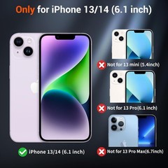Translucent Matte Shockproof Magnetic Case for iPhone 14 & 13, Black, Military G