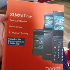 New In Box – Boost Mobile Summit Flip, Black – Prepaid Phone (Factory Sealed)