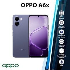 OPPO A6x Android Cell Phone (4GB+128GB/PURPLE/Global Ver./Dual SIM/Unlocked)