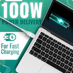 100W Type C Fast Charger Cable for iPhone 16, MacBook 4FT