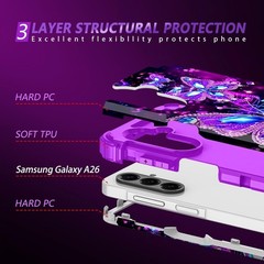 Galaxy A26 5G Case, Glow in The Dark Three Layer Heavy Duty Shockproof Full Body