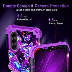 Galaxy A26 5G Case, Glow in The Dark Three Layer Heavy Duty Shockproof Full Body