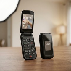 Consumer Cellular IRIS FLIP 4G LTE Flip Phone 32GB Black 5MP Camera