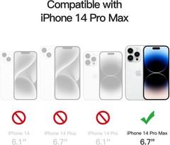 3PCS Full Coverage Screen Protector for iPhone 14 Pro Max 6.7 Inch Case Friendly