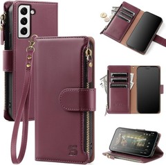 Samsung Galaxy S22 Wallet Case with Card Holder, RFID Blocking PU Leather Flip C