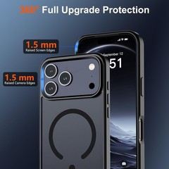 Translucent Matte Black Case for iPhone 17 Pro Max – Military Grade Drop Protect