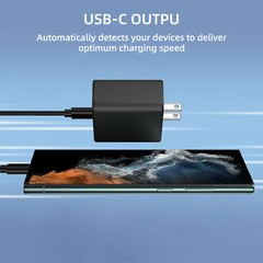 45W Super Fast Wall Charger Plug USB-C +6ft Cable for Samsung Galaxy S23 S24 S25