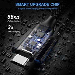 USB to USB C Cable 2ft, 2-Pack USB A to Type C Charger Cord Fast Charging Black