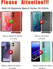 for Moto G Stylus 5G 2024 Case, Screen Protector, 360° Rotation Ring Kickstand
