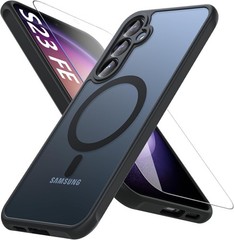 For Samsung Galaxy S23 FE Case 6.4″ Magnetic Case,Carbon Fiber Protective Bumper
