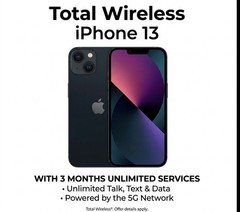 Apple Iphone13-128GB Total wireless 3 Months Unlimited services No Contract