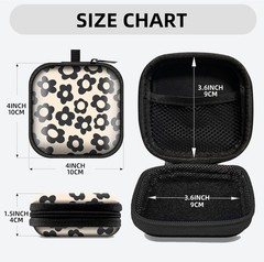 Beige Groovy Flower Coin Storage Bag for Earbuds, Data Cable, and Charger