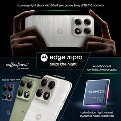 Motorola Edge 70 Pro 5G 256GB Marble Lily White Unlocked Global Version 50MP AI