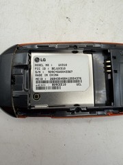 LG UX310 U.S. Cellular Flip Phone Orange Black Tested Working