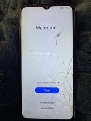 Samsung Galaxy A12 64GB Black Quad Rear Camera USB-C Cracked Screen Powers On
