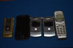 Lot 5 Cell Phones Motorola RZR Gray Flip Untested As Is Galaxy S SCP 4700