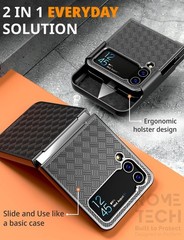 Designed for Samsung Galaxy Z Flip 4 5G Case with Belt Clip Holster – Black