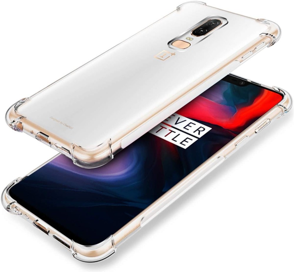 OnePlus 6 Case, Crystal Clear Soft TPU Shock Absorption Bumper Slim Thin Cover