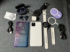 Google Pixel 4a 5G Unlocked 128GB White, Pixel Watch & Anker Earbuds Bundle