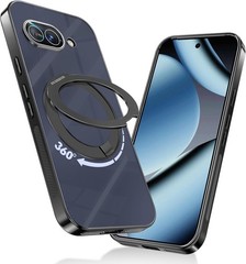 Google Pixel 10A with 360° Spin Magnetic Stand&Ring Kickstand, Black Phone Cover