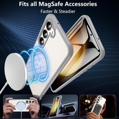 For Samsung Galaxy S23 Case 6.1″ Magnetic Case,Carbon Fiber Protective Bumper