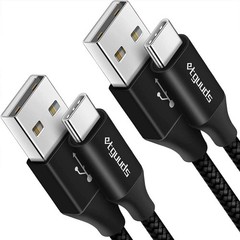 USB to USB C Cable 2ft, 2-Pack USB A to Type C Charger Cord Fast Charging Black
