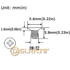 6/32#6-32 x 1/4in Flat Head Screw for 3.5in Hard Drive Hot Swap Caddy Tray (P…
