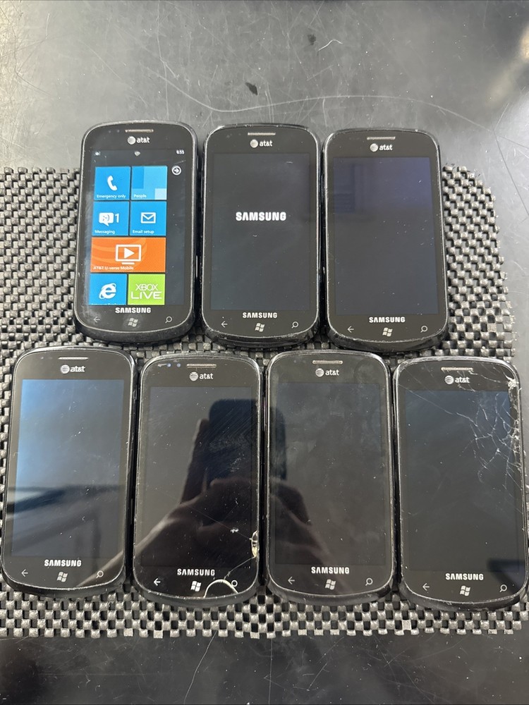 Lot Of 7 Samsung Focus 8GB (SGH-i917) For AT&T Only Windows OS PARTS ONLY – B2