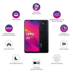 OPPO A5 2020 BLACK 128GB 6GB RAM Unlocked Qualcomm Snapdragon 665 SMARTPHONE