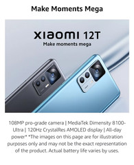 Unlocked Xiaomi 12T 5G 8GB+256GB Dual SIM 6.67″ 108MP Google Dimensity8100 Ultra