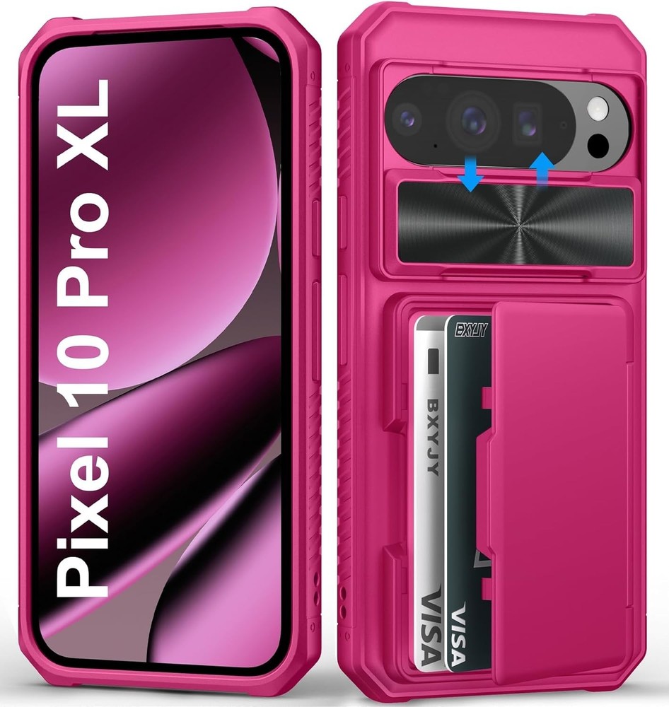 Google Pixel 10 Pro XL Case Wallet, Built-in Card Holder, Rugged Heavy Duty Blac