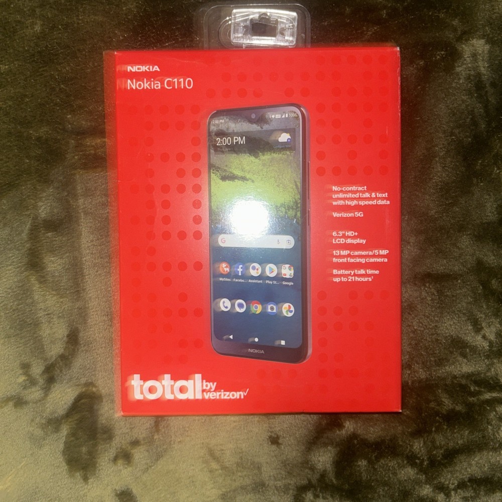 Total by Verizon Nokia C110 32GB Grey Prepaid Smartphone Brand New