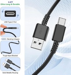 Fast Charger 25W Type-C Wall Charger for Samsung Galaxy S10/S20 6Ft