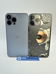 Lot of 2 Apple iPhone 13 Pro Max 128GB Unlocked & Cricket Cracked – Read