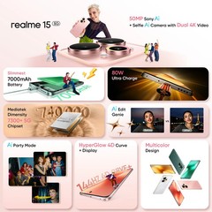 realme 15 5G (Green, 256GB) (8 GB RAM) MediatekDimensity 7300+5G Global version