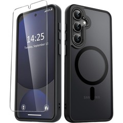 Matte Magnetic Case for Samsung Galaxy S25 FE with Screen Protector, Black