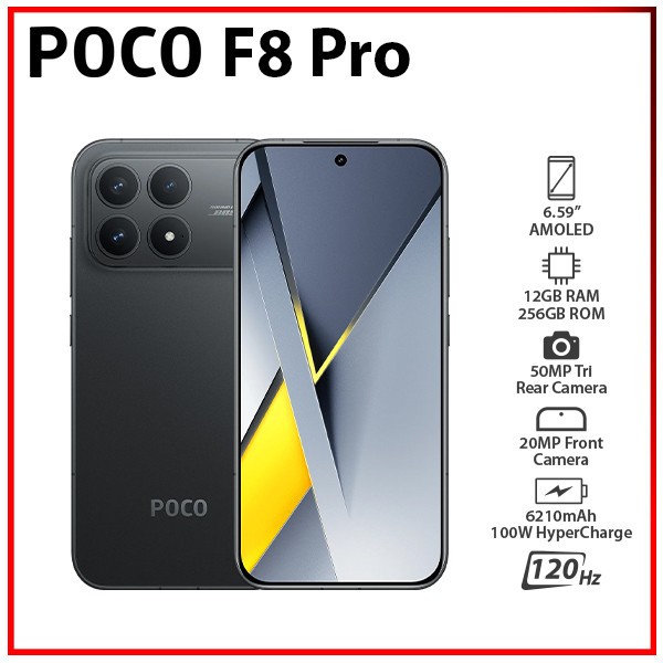 Xiaomi POCO F8 Pro 5G BLACK 12GB+256GB Dual SIM Unlocked Android Cell Phone