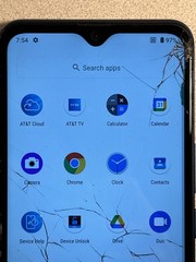 (LOT OF 2) AT&T Radiant Max 5G (EA211001) 64GB – CRACKED SCREENS, YELLOW SPOTS