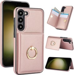 Samsung Galaxy S22 Case Wallet with Card Holder, 360° Rotation Ring Holder Cover