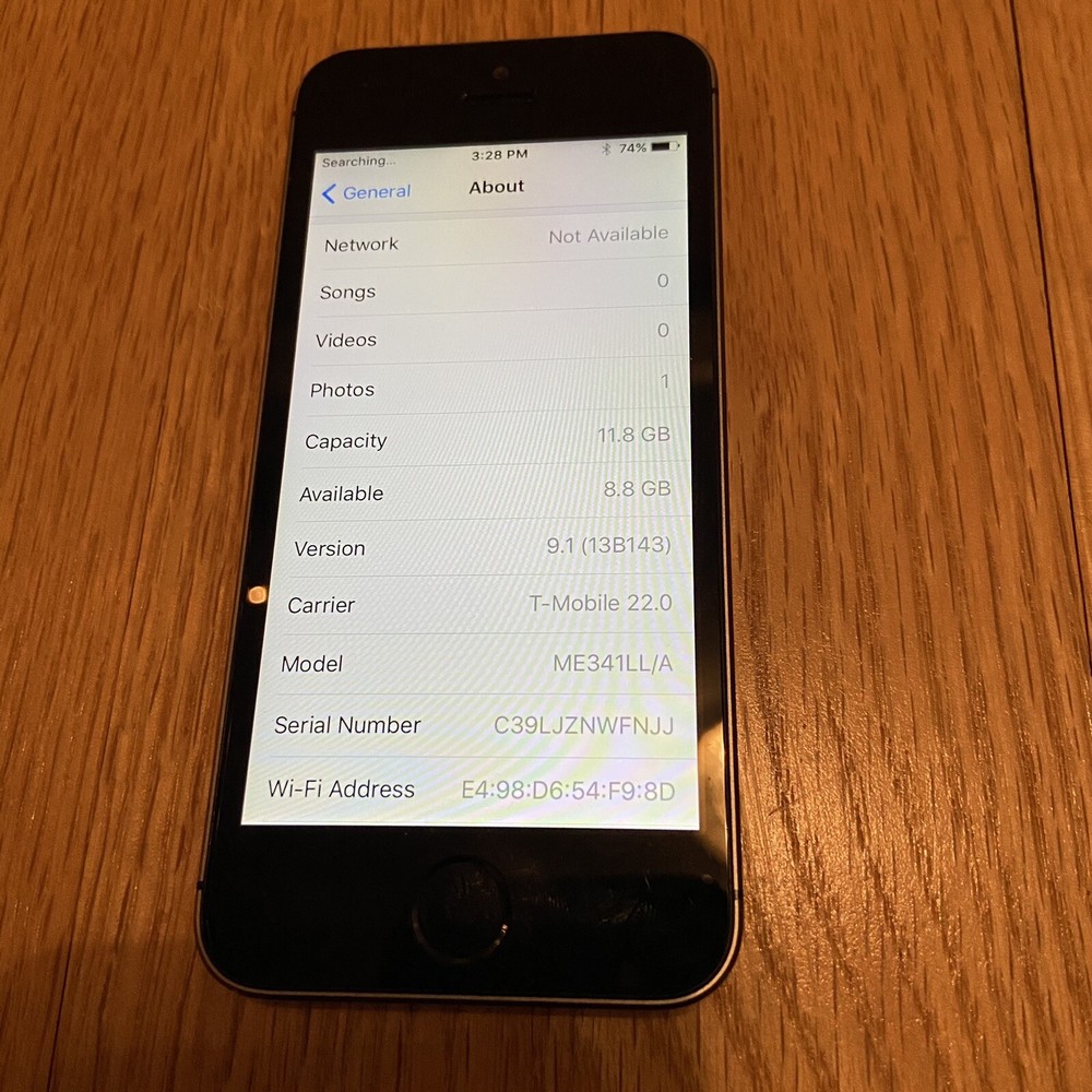 RARE IOS 9.1 Apple iPhone 5s UNLOCKED 16GB – Space Gray A1453 CDMA or A1533 GSM
