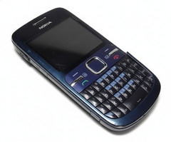 Nokia C3 Blue QWERTY Keyboard Cell Phone No Power For Parts or Repair