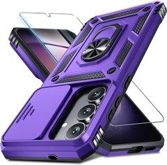 For Samsung Galaxy S25 FE Case with 1x Screen Protector & Finger Ring Kickstand