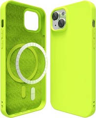 Silicone Case for iPhone 15 Plus/14 Plus, Slim Thin Soft Rubber, Fluorescent Neo