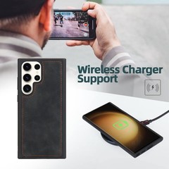 Samsung Galaxy S23 Ultra Wallet Case with Card Holder & Detachable Magnetic Phon