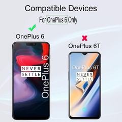 2PCS Screen Protector & Backing Film for OnePlus 6 Tempered Glass Fingerprint Re