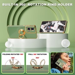 for Moto G Stylus 5G 2024 Case, Screen Protector, 360° Rotation Ring Kickstand