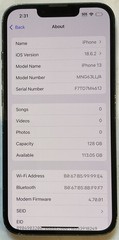 TESTED USED GSM UNLOCKED GREEN iPhone 13, 128GB A2482 MNG63LL/A WITH 86% BATTERY