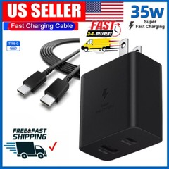 Super 35W PD Power Adapter Duo Wall Charger+Cables For Samsung S23 S22 S21 S20🚀