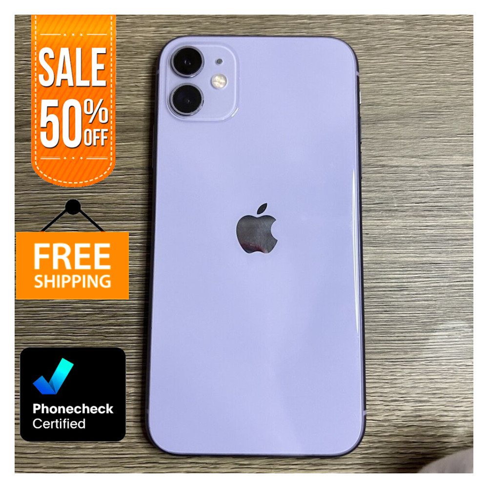Apple iPhone 11 Purple Black 64GB 128GB Unlocked Verizon T-Mobile Very Good