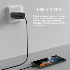 🔥 45W USB C Super Fast Wall Charger & 6FT Cable For Samsung Galaxy S23 S22 S21⚡